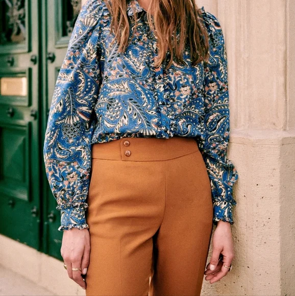 Nwt! Sezane Georges trouser caramel - Picture 4 of 8